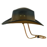 Cowboy Hat Western Aussie Style Bush Leather Hat Two Tone Brown