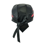 Motorbike Biker Leather Flame Style BANDANA Head Wrap Black Skull Cap - Red Flames