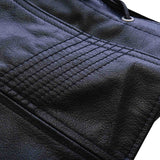 Ladies 7 line Black Biker Leather Side Lace Vest