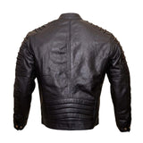 Men Black Designer Real Sheep Slim Fit Biker Leather Jacket