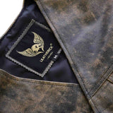 Men Distressed Brown Vintage Motorcycle Leather Waistcoat