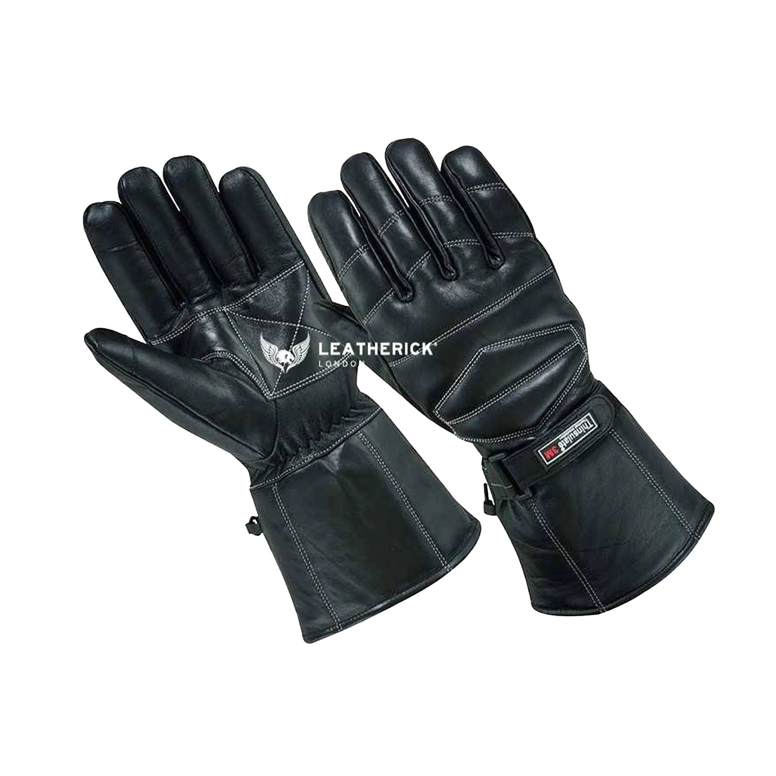 Men Genuine Sheep Leather Biker Gloves With Thinsulate Liner