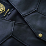 Men's Classic Black Biker Premium Leather Vest