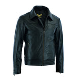 Men Leather Jacket with Collar Real Leather Jacket Lambskin Biker Style Jacket
