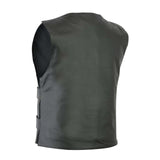 Men's Black Bulletproof Style Biker Leather Vest