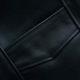 Men's Black Leather Classic Motorcycle Vest with Side Laces