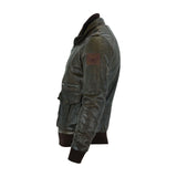 Men’s Real Sheep Leather US style Fashion Military Brown Jacket.
