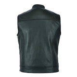 Sons of Anarchy Mens Motorcycle Premium Leather Vest Waistcoat Black