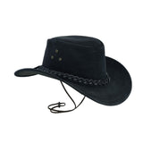 Cowboy Hat Western Aussie Style Suede Bush Leather Hat Black